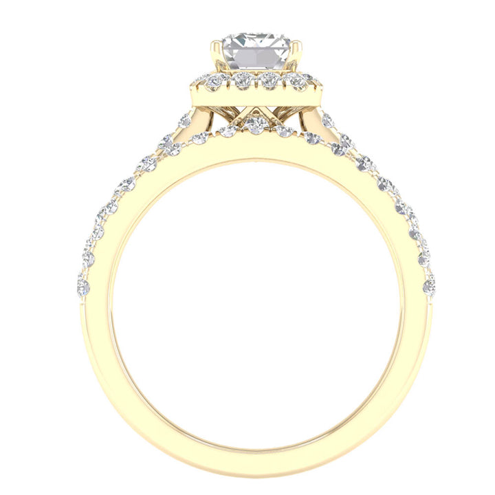 Brilliant 14K White Gold 2.25CT Lab Diamond Bridal Ring