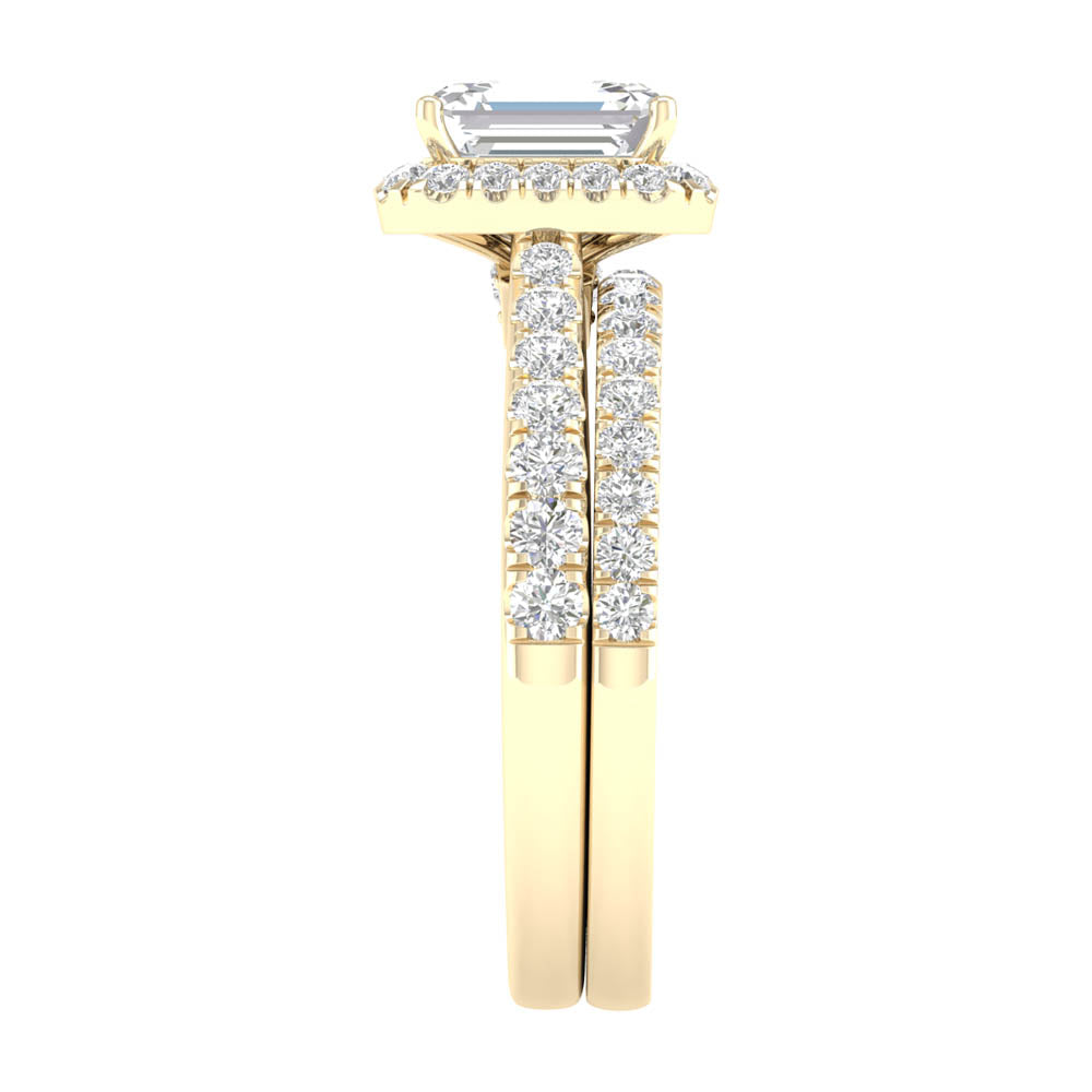 Brilliant 14K White Gold 2.25CT Lab Diamond Bridal Ring