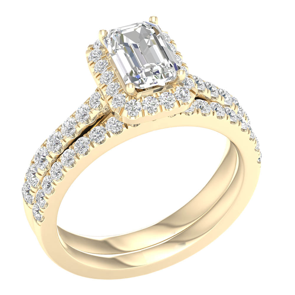 Brilliant 14K White Gold 2.25CT Lab Diamond Bridal Ring