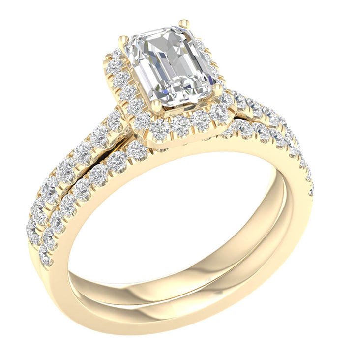 Brilliant 14K White Gold 2.25CT Lab Diamond Bridal Ring