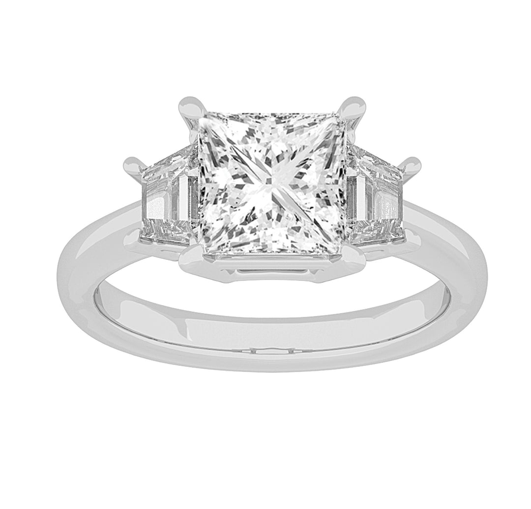 Brilliant 14K White Gold 2.76CT Lab Diamond Engagement Ring