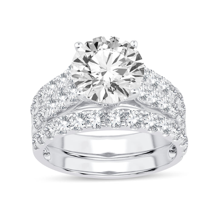 14k White Gold 5CT Lab Diamond Bridal Set Brilliance