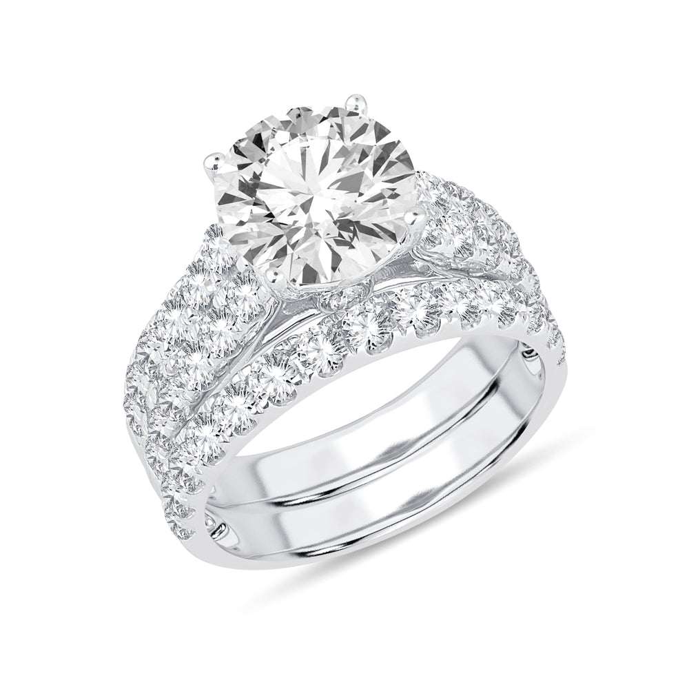 14k White Gold 5CT Lab Diamond Bridal Set Brilliance