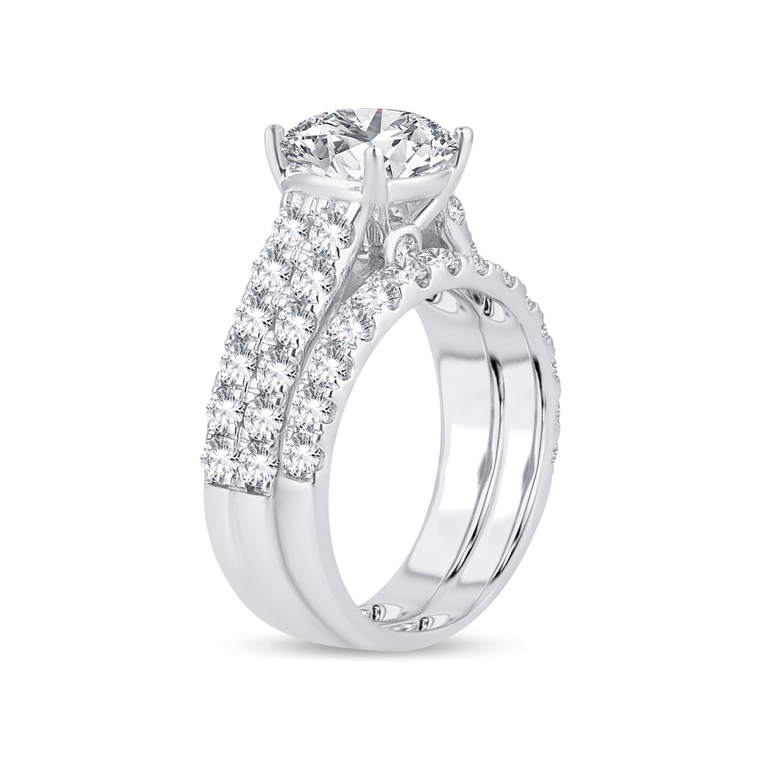 14k White Gold 5CT Lab Diamond Bridal Set Brilliance