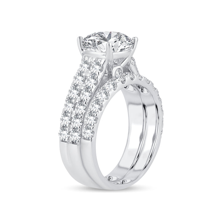 14k White Gold 5CT Lab Diamond Bridal Set Brilliance
