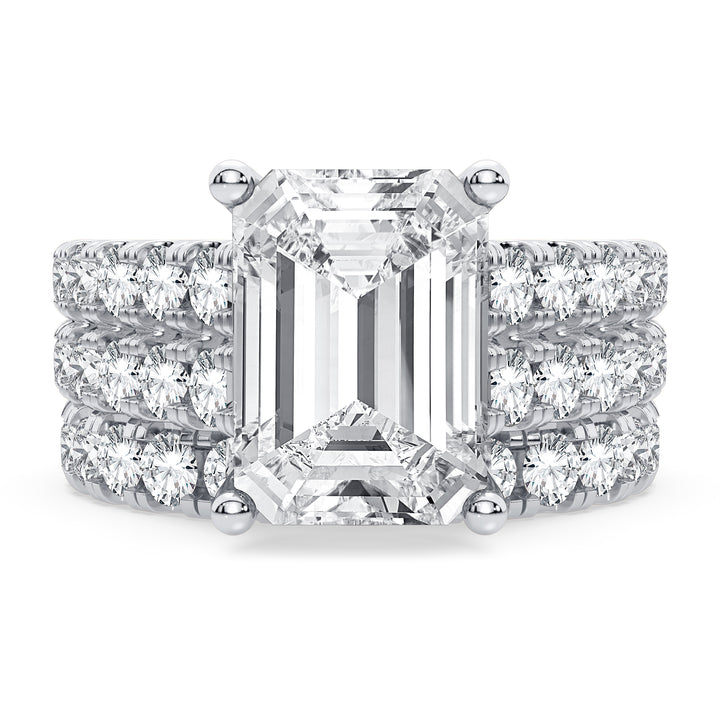 14k White Gold 5CT Certified Lab Diamond Bridal Ring Set