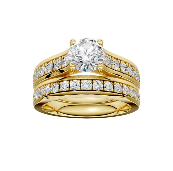 14K Yellow Gold 1.75CT Lab Grown Diamond Bridal Elegance Set