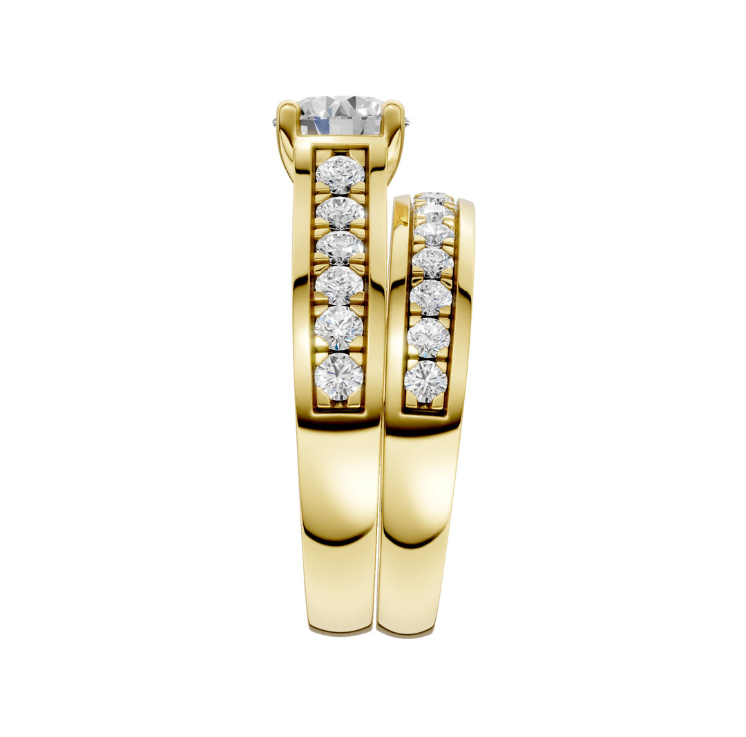 14K Yellow Gold 1.75CT Lab Grown Diamond Bridal Elegance Set