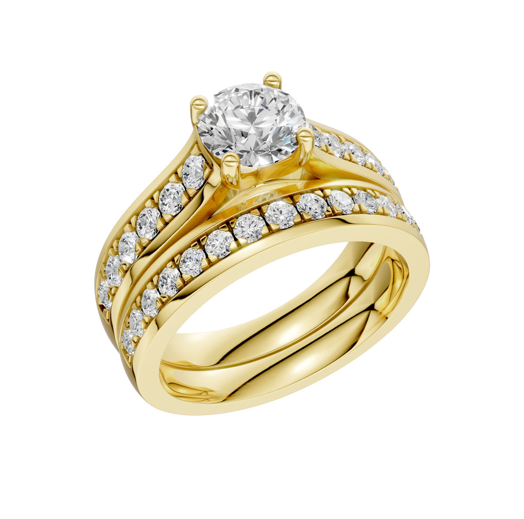 14K Yellow Gold 1.75CT Lab Grown Diamond Bridal Elegance Set