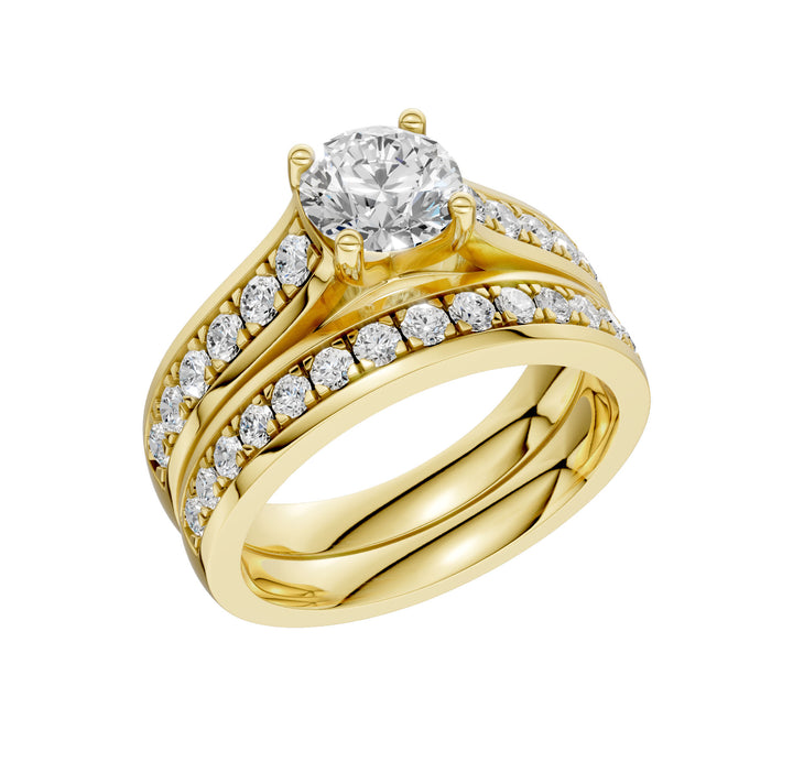 14K Yellow Gold 1.75CT Lab Grown Diamond Bridal Elegance Set
