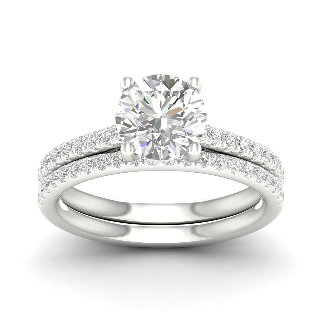 14k White Gold 2.50CT Lab Diamond Bridal Ring Set