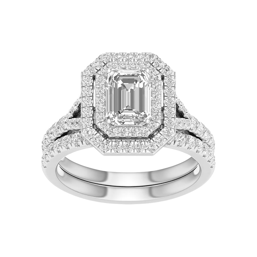 14K White Gold 1.75CT Certified Lab Diamond Bridal Ring