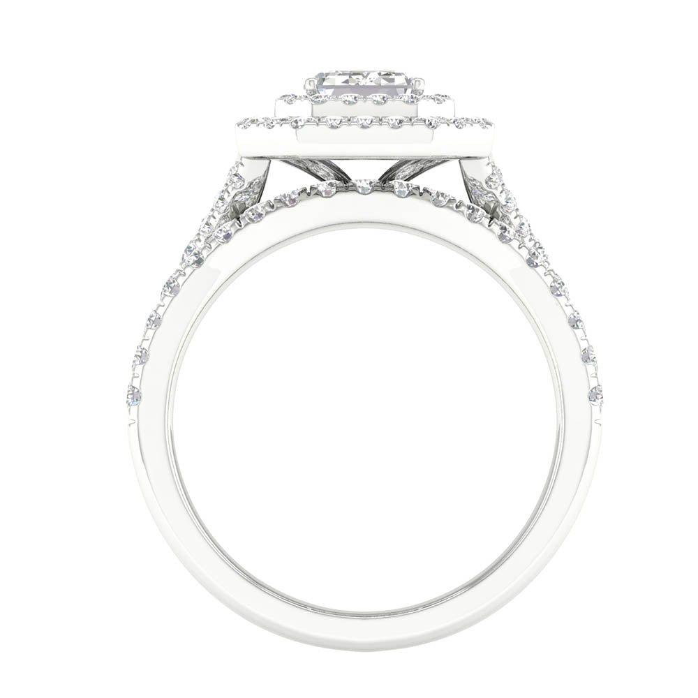 14K White Gold 1.75CT Lab Diamond Bridal Ring Set