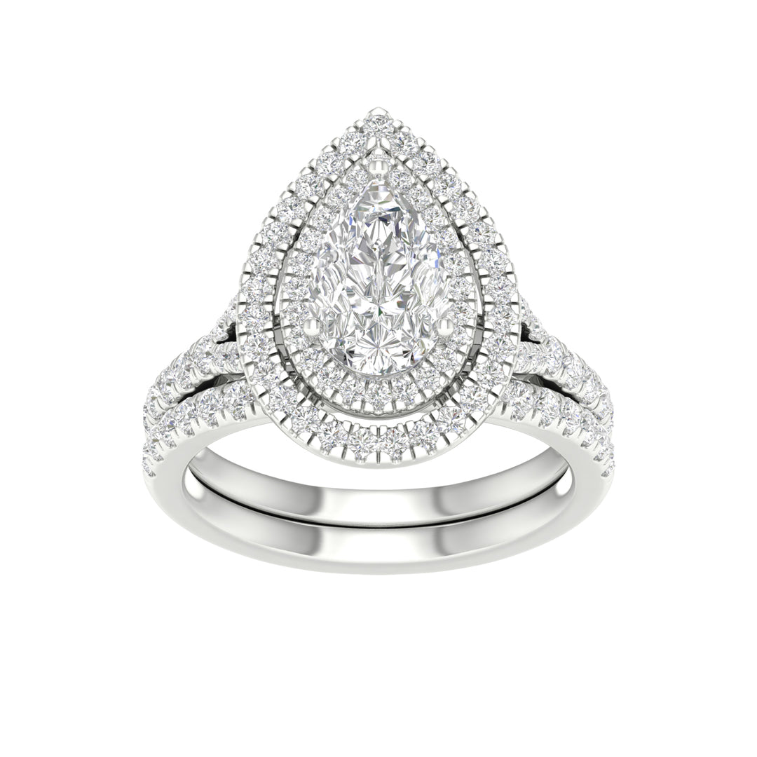 14k White Gold 2.25CT Lab Grown Diamond Bridal Ring