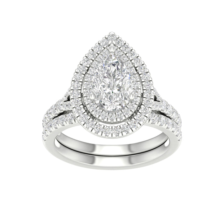14k White Gold 2.25CT Lab Grown Diamond Bridal Ring