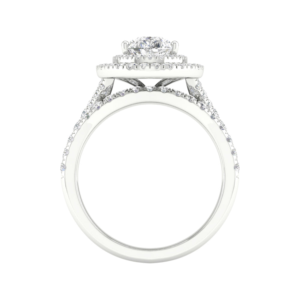 14k White Gold 2.25CT Lab Grown Diamond Bridal Ring