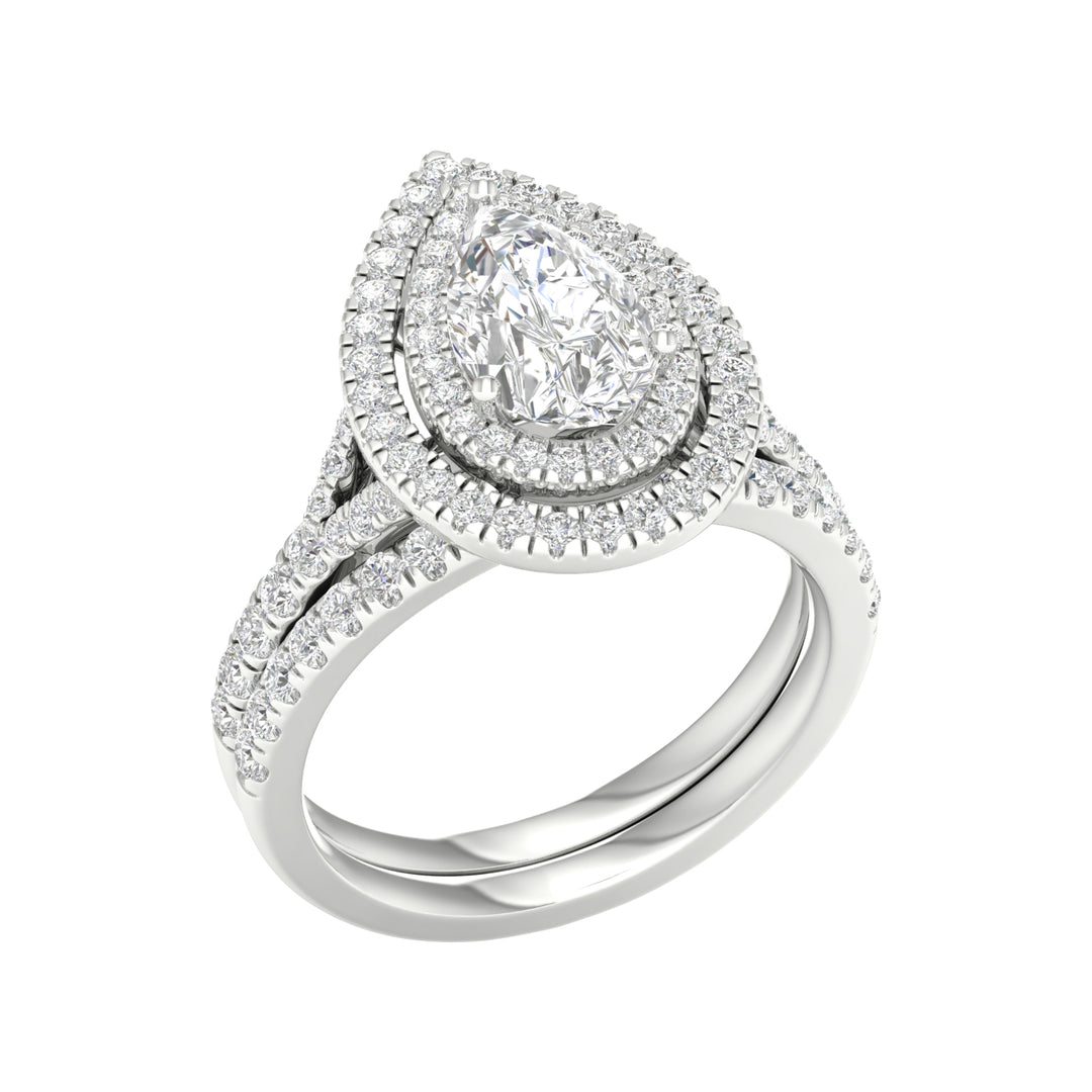 14k White Gold 2.25CT Lab Grown Diamond Bridal Ring