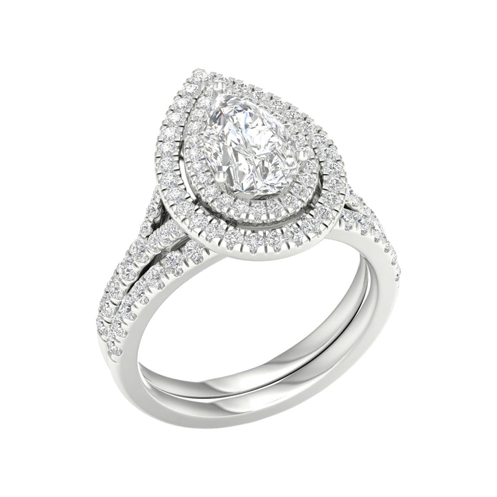 14k White Gold 2.25CT Lab Grown Diamond Bridal Ring