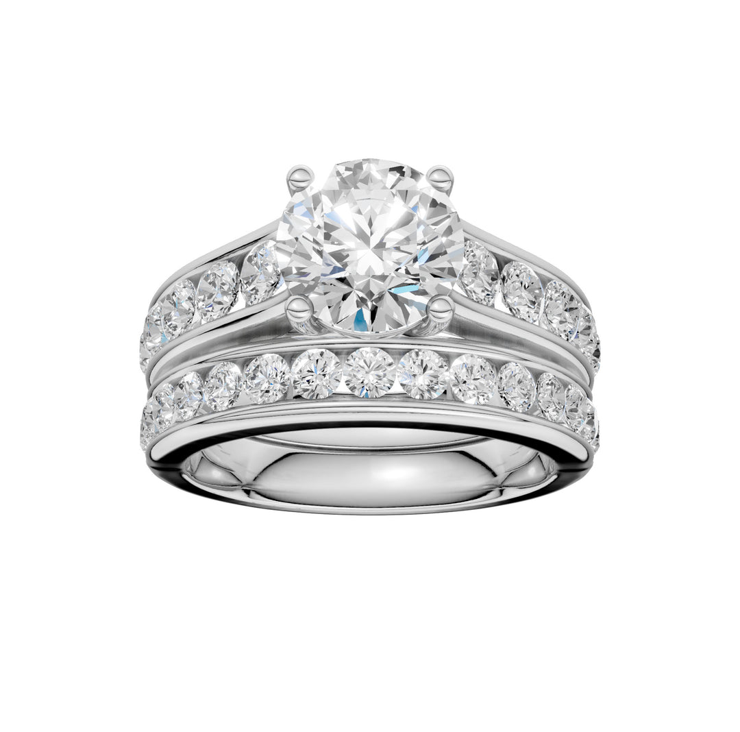 14k White Gold 3.33CT Lab Grown Diamond Bridal Ensemble