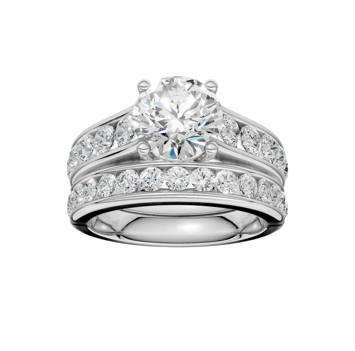 14k White Gold 3.33CT Lab Grown Diamond Bridal Ensemble
