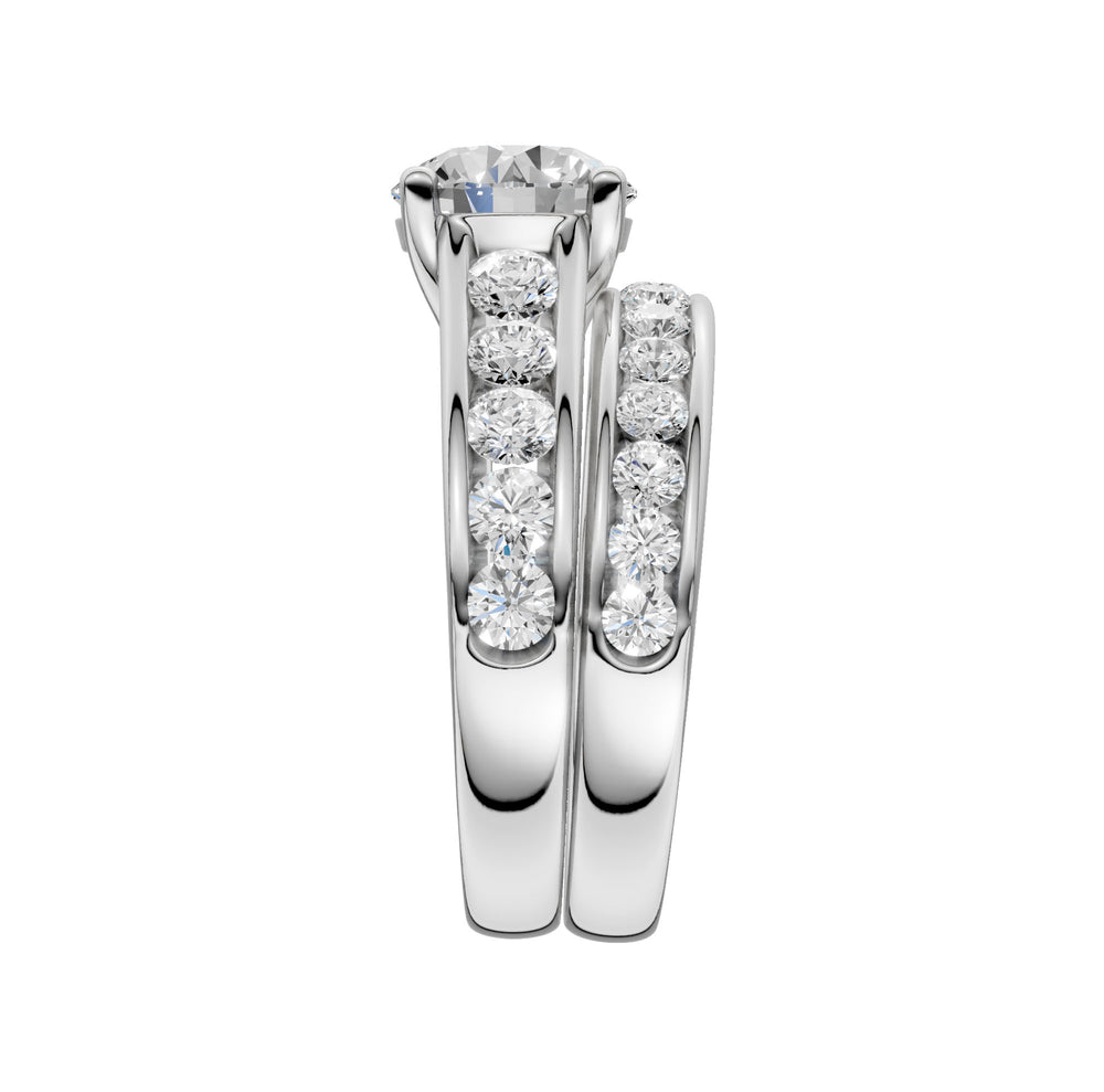 14k White Gold 3.33CT Lab Grown Diamond Bridal Ensemble