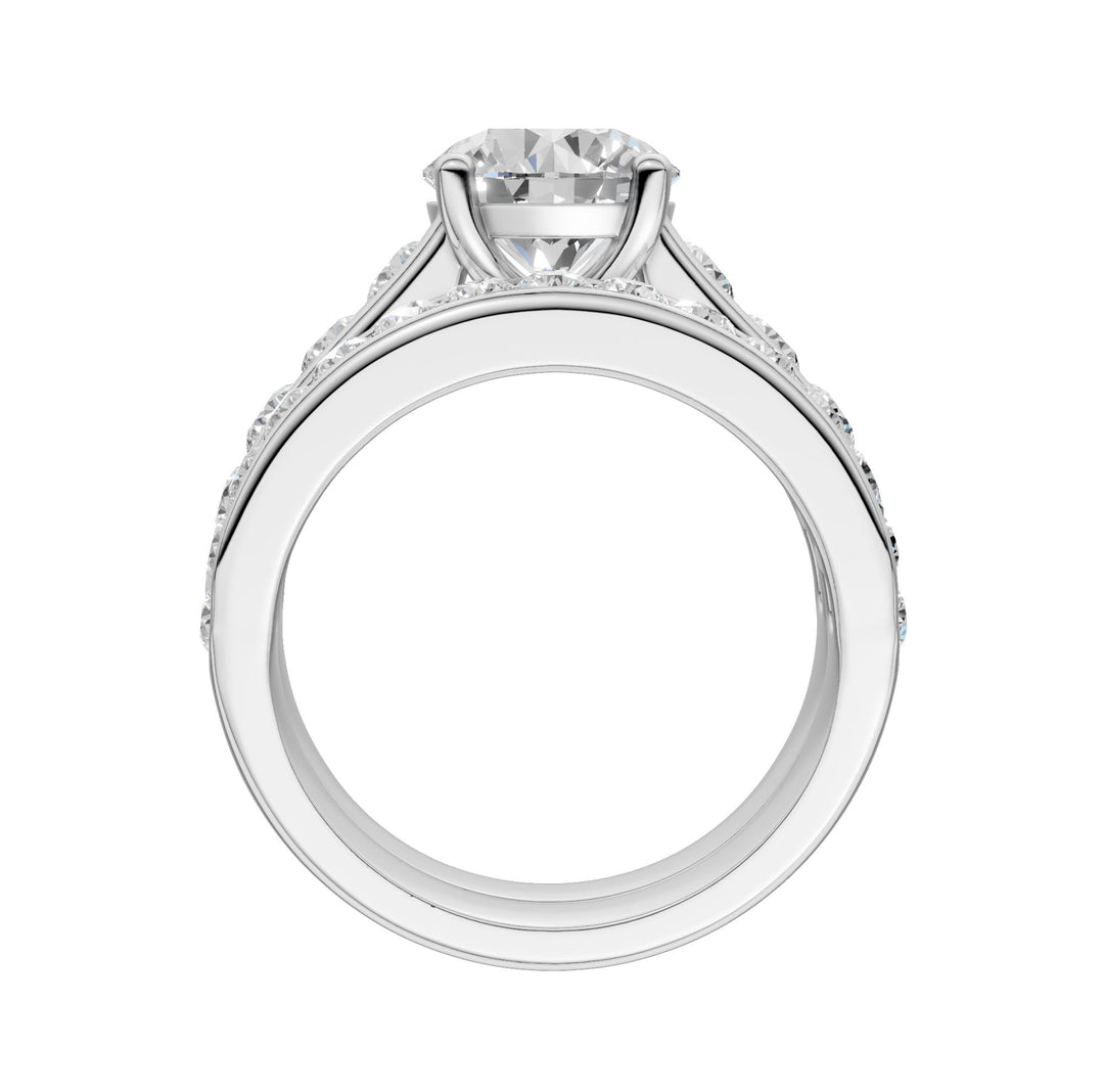 14k White Gold 3.33CT Lab Grown Diamond Bridal Ensemble