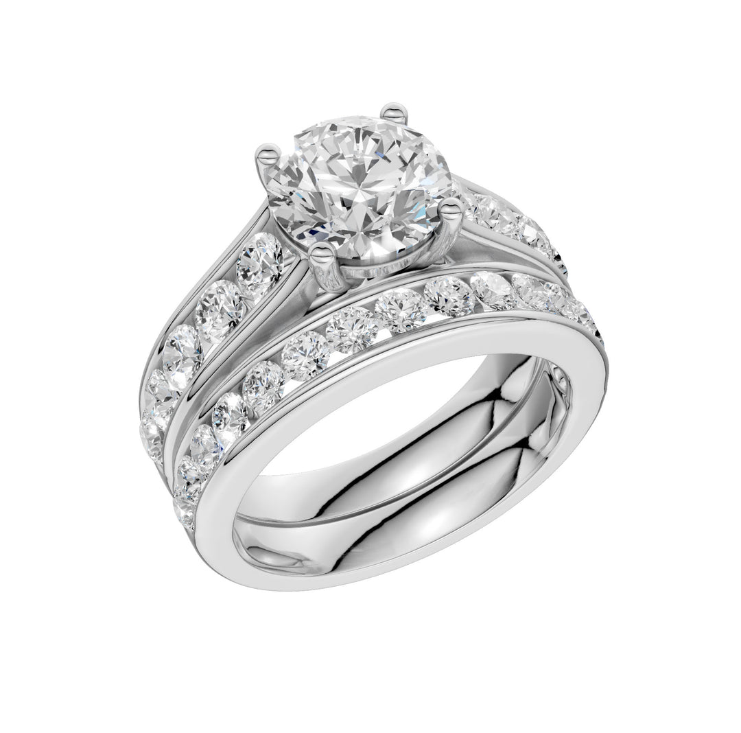 14k White Gold 3.33CT Lab Grown Diamond Bridal Ensemble