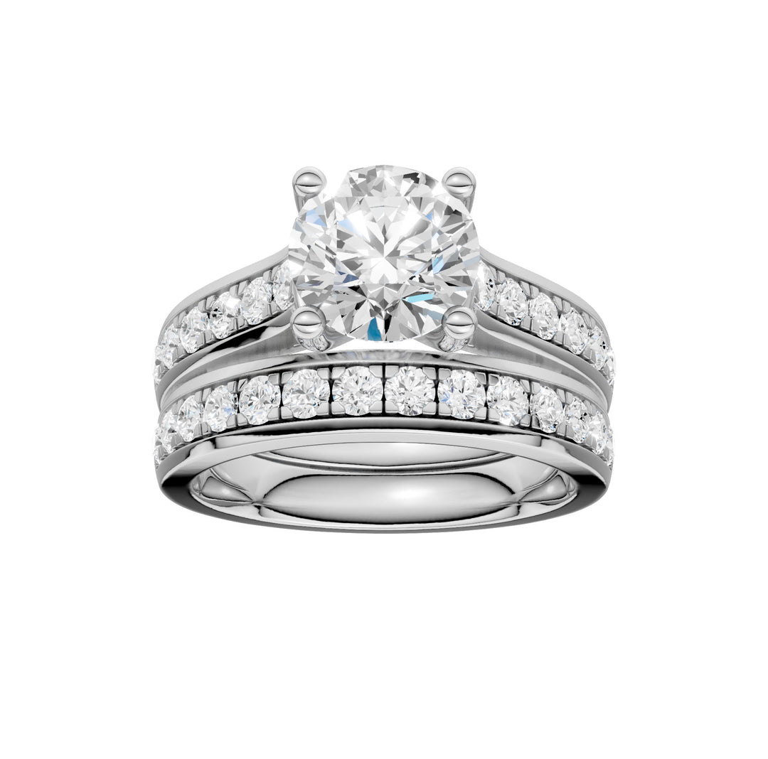 14k White Gold 3CT Lab Grown Diamond Bridal Ring Set