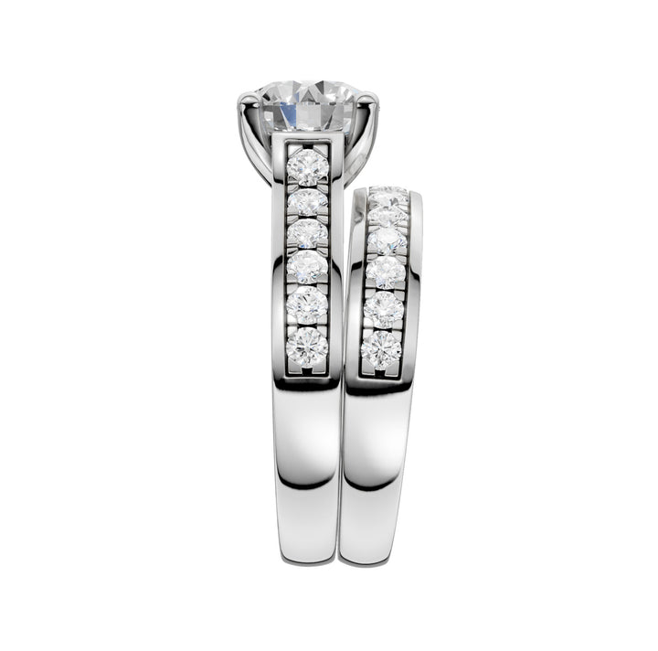 14k White Gold 3CT Lab Grown Diamond Bridal Ring Set