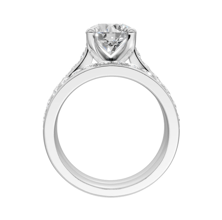 14k White Gold 3CT Lab Grown Diamond Bridal Ring Set