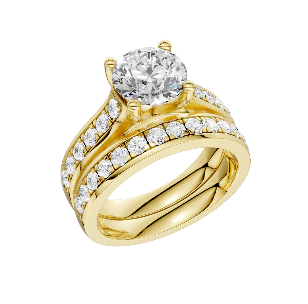 14K Yellow Gold 3CT Lab Grown Diamond Bridal Brilliance Set