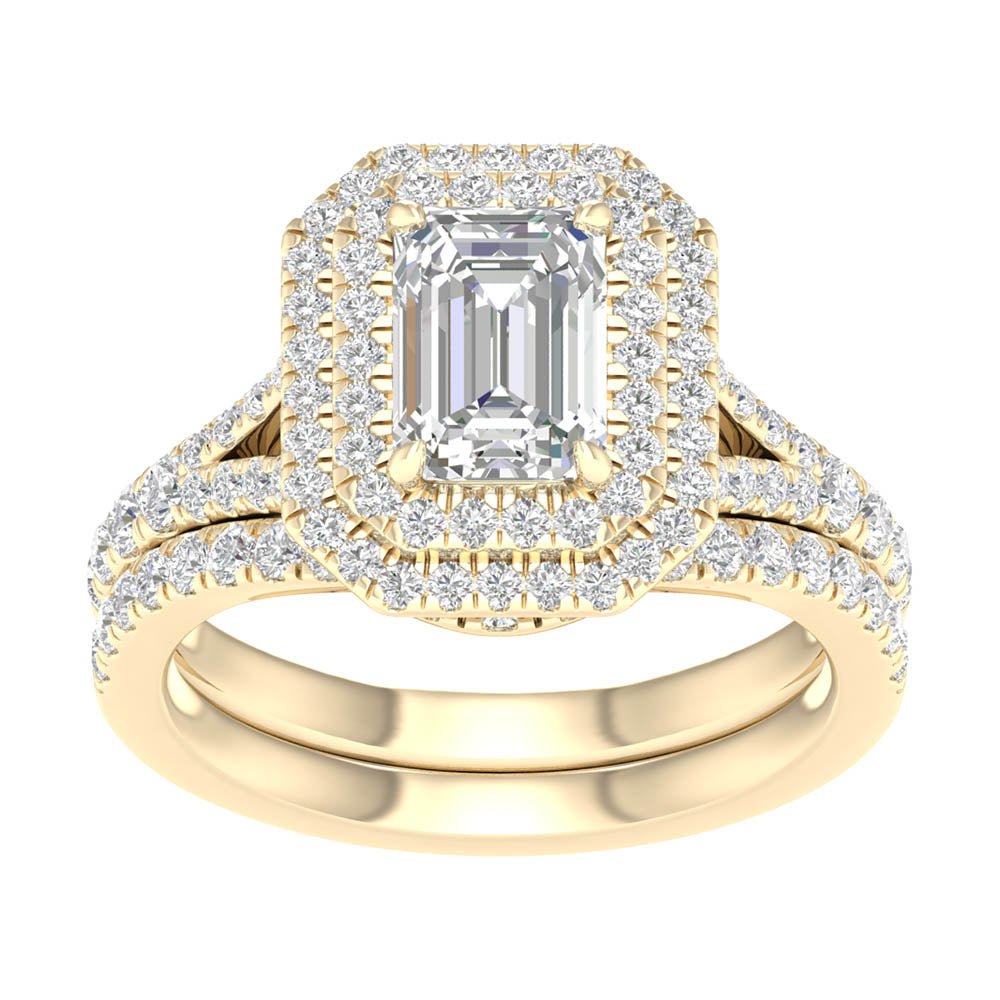 Timeless 14K White Gold 2.25CT Lab Diamond Bridal Set