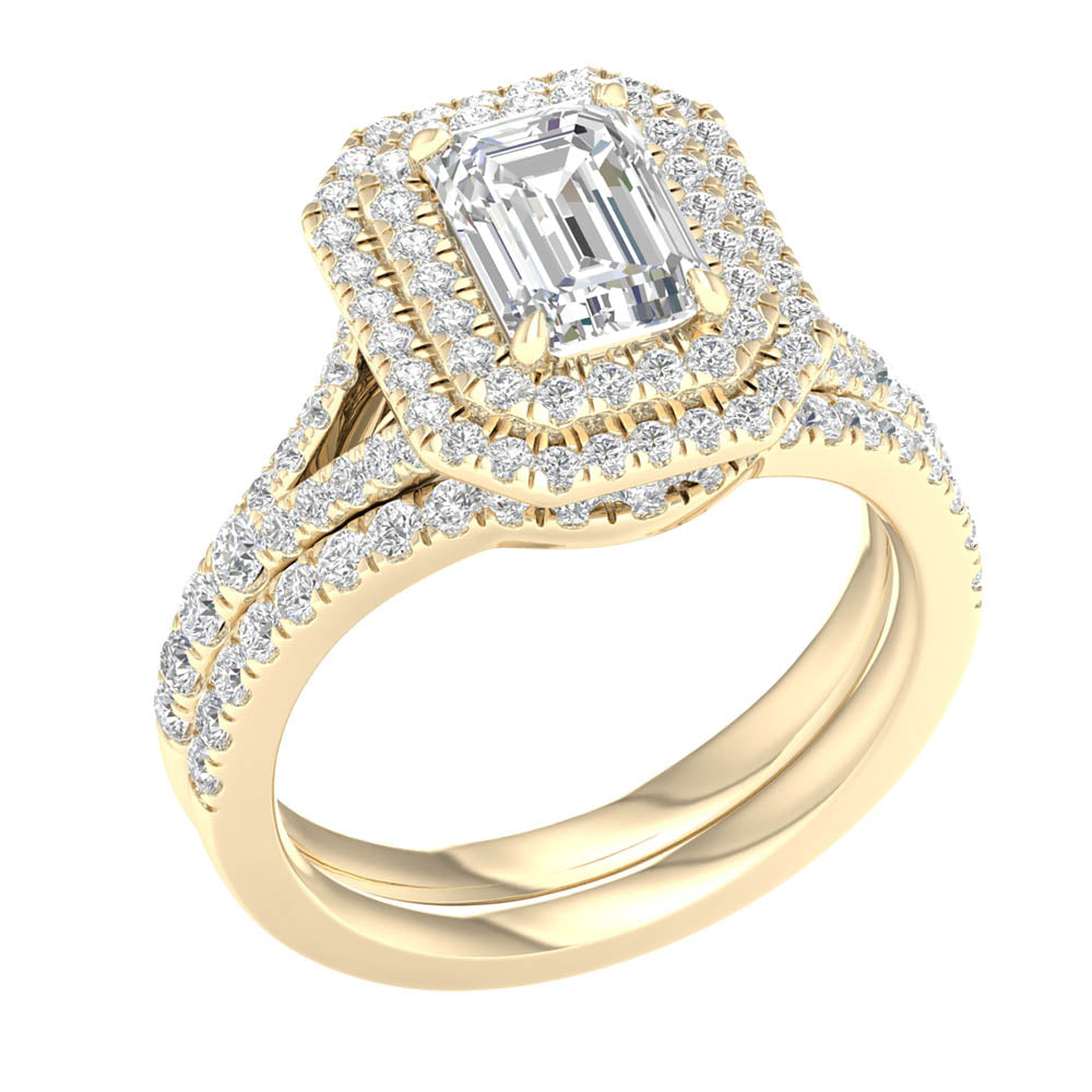 Timeless 14K White Gold 2.25CT Lab Diamond Bridal Set