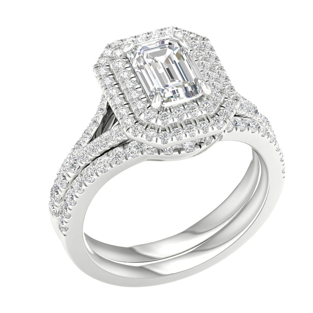 Brilliant 14K White Gold Lab Grown Diamond Bridal Set 2.25CT