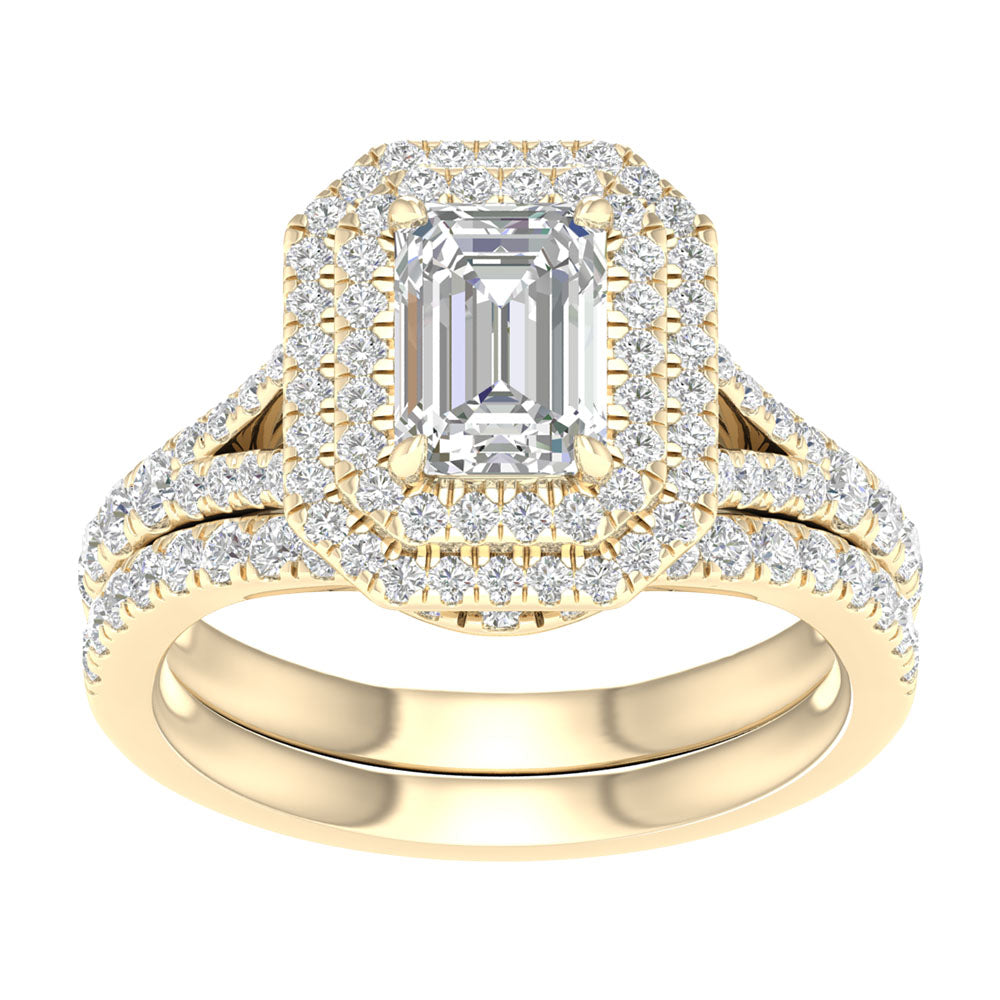 14K Yellow Gold 2.25CT Lab Diamond Bridal Brilliance Set