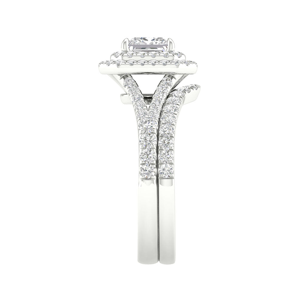 14k White Gold 2.25CT Lab Diamond Bridal Set Elegance