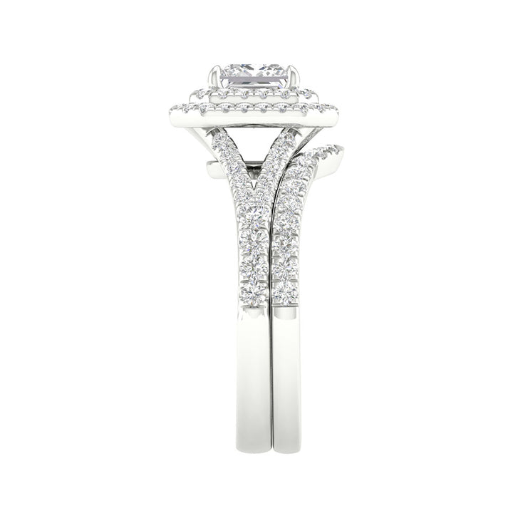 14k White Gold 2.25CT Lab Diamond Bridal Set Elegance