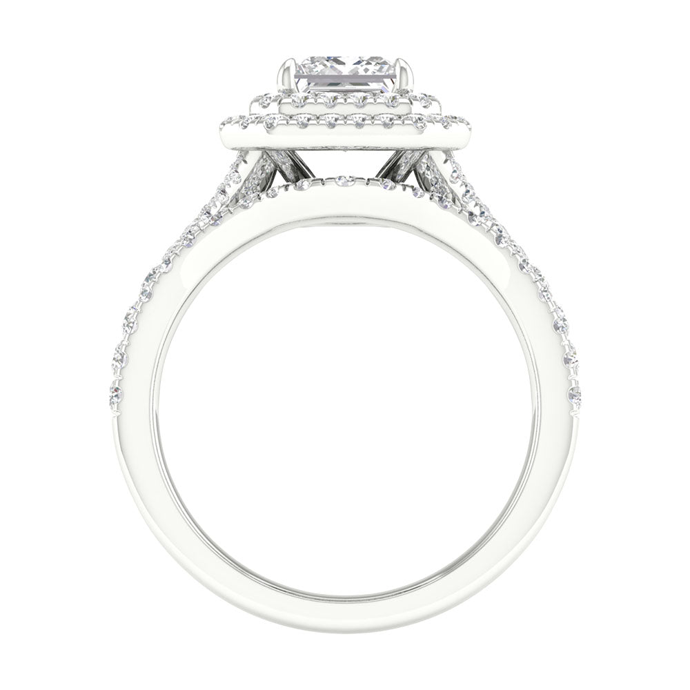 14k White Gold 2.25CT Lab Diamond Bridal Set Elegance
