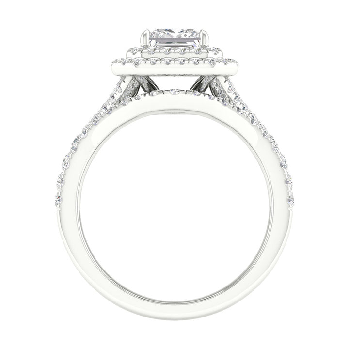 14k White Gold 2.25CT Lab Diamond Bridal Set Elegance