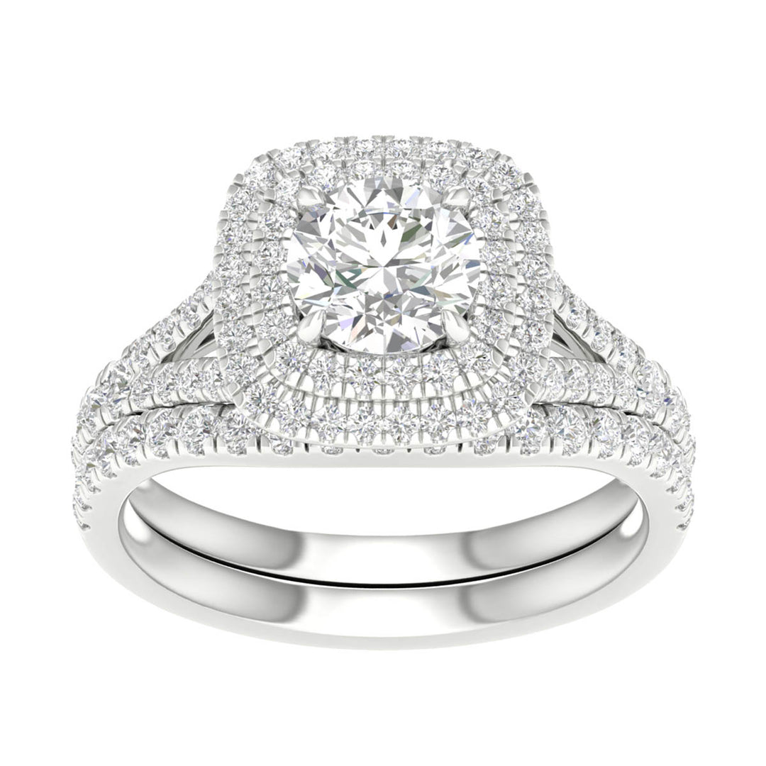 Brilliant 14K White Gold 1.75CT Lab Grown Diamond Engagement Ring