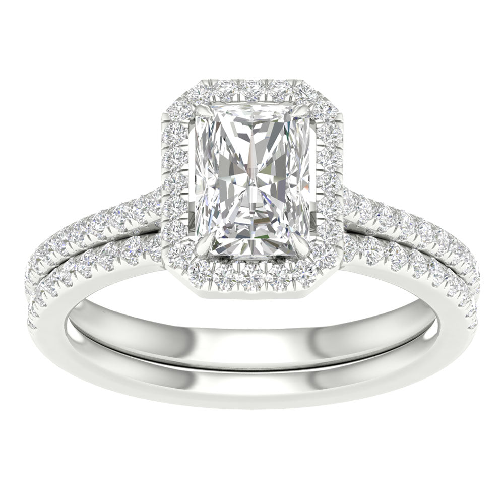 14k White Gold Lab Grown Diamond Bridal Set Brilliance