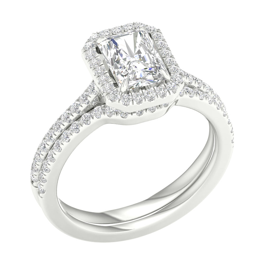 14k White Gold Lab Grown Diamond Bridal Set Brilliance