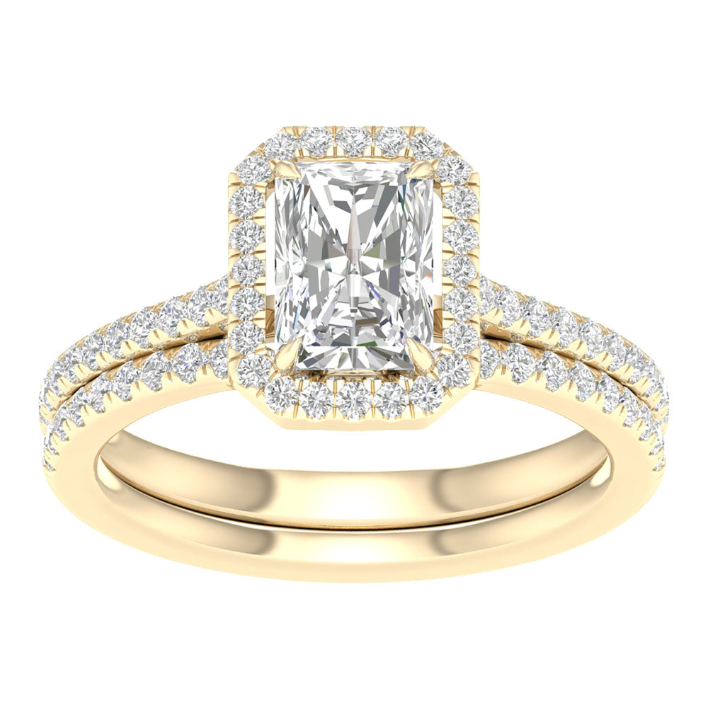 14K Yellow Gold 1.95CT Lab Grown Diamond Bridal Elegance Set