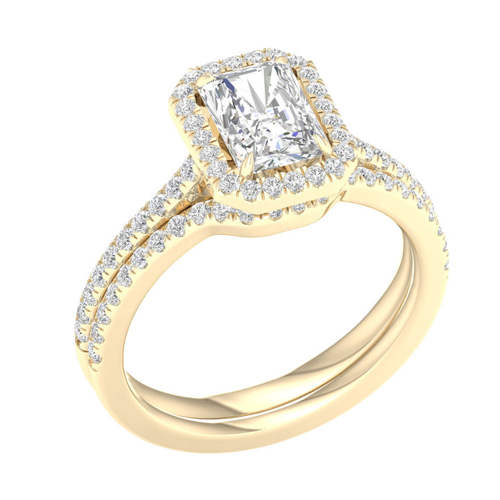 14K Yellow Gold 1.95CT Lab Grown Diamond Bridal Elegance Set