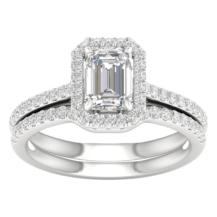 14k White Gold 1.45CT Lab Grown Diamond Bridal Set Elegance