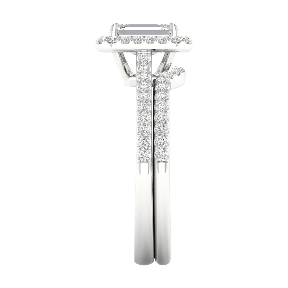 14k White Gold 1.45CT Lab Grown Diamond Bridal Set Elegance