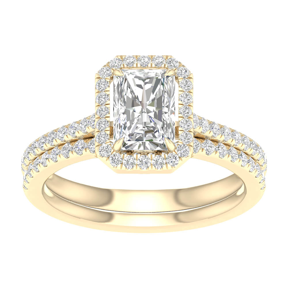 14K Yellow Gold 1.65CT Lab Grown Diamond Bridal Ring