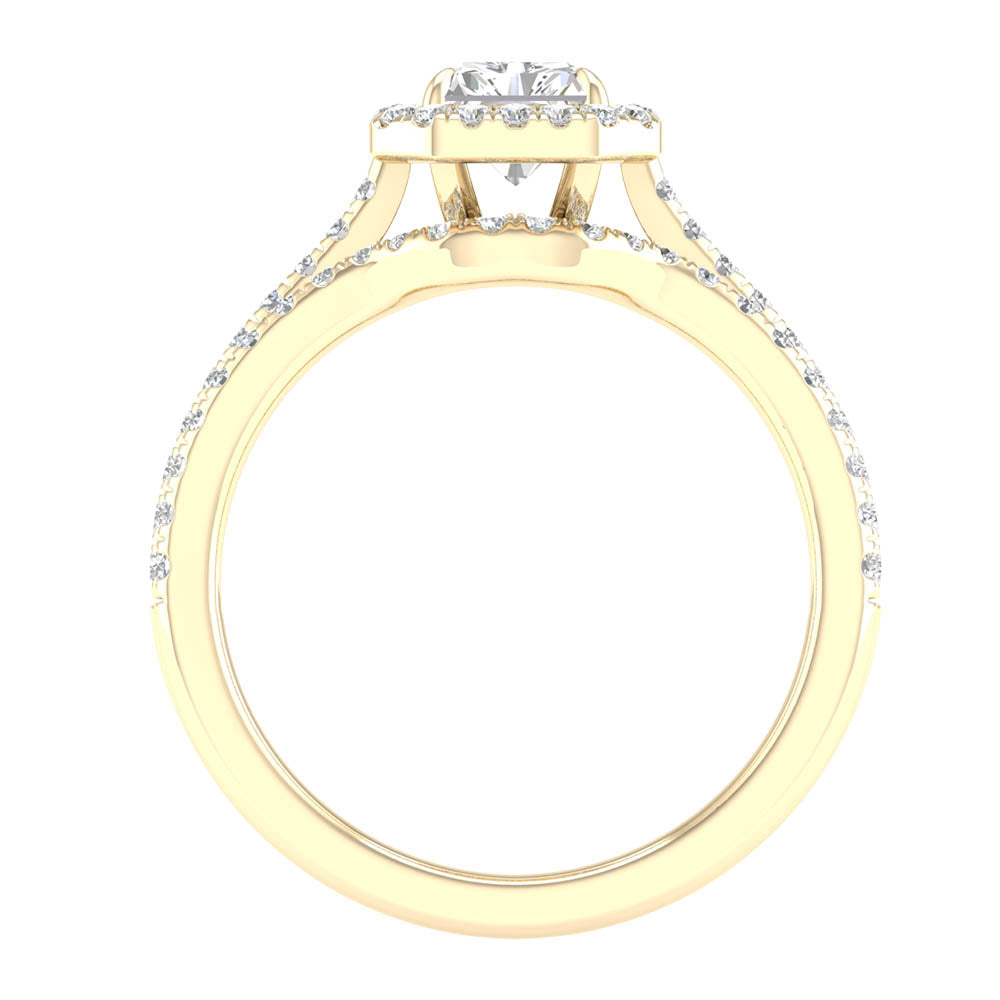 14K Yellow Gold 1.65CT Lab Grown Diamond Bridal Ring