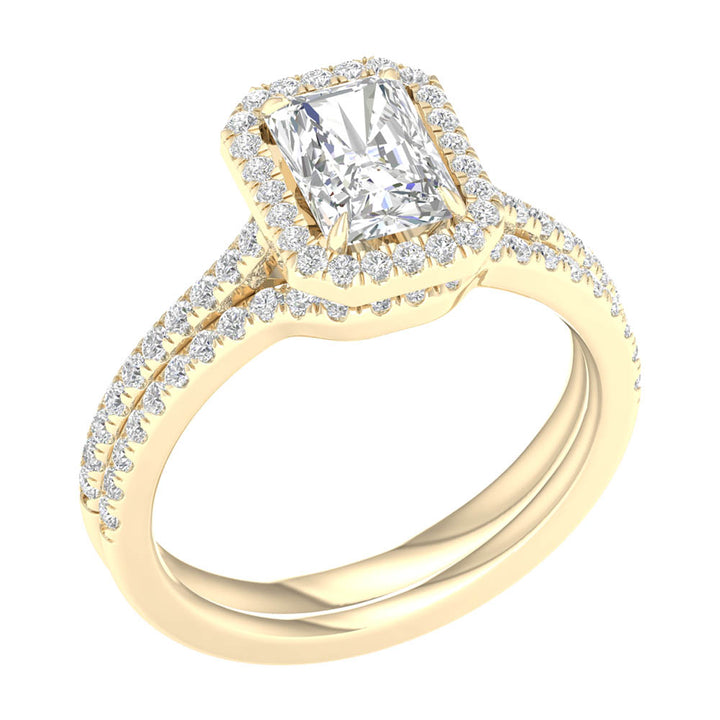 14K Yellow Gold 1.65CT Lab Grown Diamond Bridal Ring