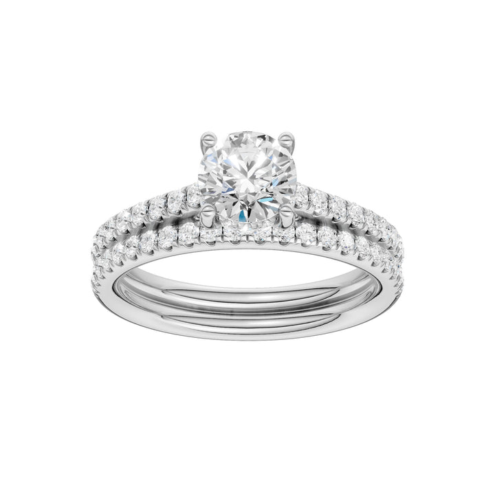 Platinum  1.50CT  Lab Diamond Bridal Ring